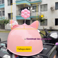【BAYAR DITEMPAT】Helm Motor Lucu / Hiasan Telinga Kucing / Bunga Dekorasi / Aksesori Unik