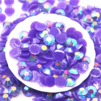 Purple AB Resin Jelly 14 facets 2,3,4,5,6mm Flatback Rhinestone Decorations for Phones Bags Shoes DIY Accessories
