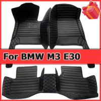 Car Floor Mat For BMW M3 E30 1986~1991 5 Seats Coupé Leather Floor Mats Full Cover Carpet Protector Mud Car Accessories Interior
