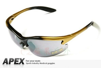 【【蘋果戶外】】APEX 610 黑金 台製 polarized 抗UV400 寶麗來偏光鏡片 運動型太陽眼鏡 可加購近視鏡框 附原廠盒、擦拭布(袋)
