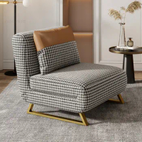 Nordic Leisure Single Sofa Houndstooth Living Room Chairs Designer Armchair Living Room Furniture Lazy Balcony Foldable Sofa Bed