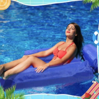 Inflatable Floating Ring Swimming Mattress Water Hammock Recliner Summer Pool Party Toys Swimming Ring Bed Float Lounge Chair