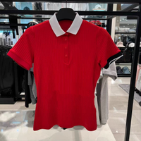 25 ฤดูร้อนใหม่ กอล์ฟผู้หญิง แห้งเร็ว ทรงเข้ารูป แขนสั้น หลากหลาย ยืดหยุ่นสูง คอปกพับ T เสื้อ 96562