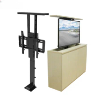 Motorized Hidden TV Cabinet Lift Electrically Height-Adjustable TV Bracket for Installation 32-70 Inches with Remote Control