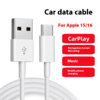 Kabel CarPlay Kereta USB A ke C, Serasi dengan 15, Apple CarPlay & Android Auto, Kord Pengecasan Pa