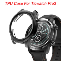 New TPU Plating Soft Glass Screen Protector Case Cover Shell Edge Frame For Ticwatch Pro 3 Protective Bumper