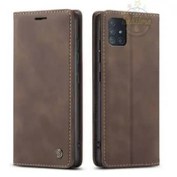 Casing untuk Hp Samsung A71 Super Wallet Pro Case PE Leather Full 360 Degree TPU Waterproof Coffe