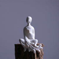 【德化白瓷】中式禪意無相佛小生精品創意樣板房家居飾品陶瓷擺件1入