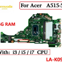 LA-K091P For Acer Aspire A515-56 Laptop Motherboard With I3-1115G4 i5-1135G7 i7-1165G7 CPU 4GB RAM 100% Tested