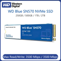 Original Western Digital WD Blue SN570 NVMe SSD 250TB 500GB 1TB 2tb solid state drive PCIe3.0*4 M.2 2280 interface four-channel