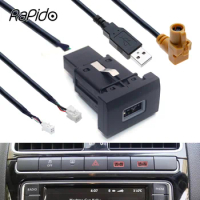 4 6 Pin USB Charger Data Transfer Cable Adapter for VW Polo 2011~2013 RCD510 RNS315 Car Radio Android Head Unit Navigation