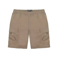 3Second Men's Short Cargo Pants Regular Fit Nylon Taslan Hammer HP-C040125 S Brown