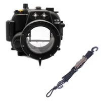 40M 130ft Underwater Waterproof Housing Diving Camera Case for Canon 600D fit 18-55mm lens Quick Release Coil Lanyard With Clips