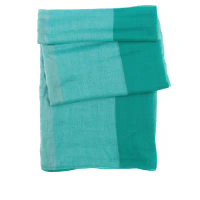 【HERMES】拼色喀什米爾羊毛圍巾(藍綠/灰/淺綠)(展示品)