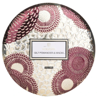 Voluspa 三芯裝飾錫罐蠟燭 - 鍍金香氛檜木香型 340克/12盎司