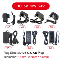 DC 5V 12V 24V Power Adapter Supply AC 110V~220V Lighting Transformer 1A 2A 3A 4A 5A 6A 8A 10A Driver For LED CCTV Camera Router