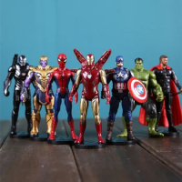 Marvel Comics Avengers Movie Superheroes Iron Man Spider-Man Thor Captain America Hulk Action Figures Collectible Desktop Toys