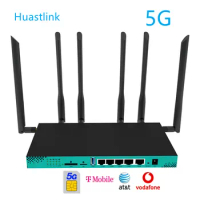 Huastlink High Speed 5G WiFi Router with SIM Card 1200Mbps WiFi Dual Band 4 LAN Industry Router OpenWrt HC2103