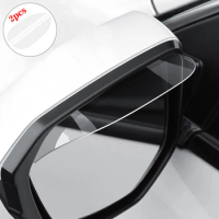 2Pcs Car Rearview Mirror Transparent Rain Eyebrow Reverse Mirror Rain Shield Waterproof Sticker Universal Type