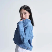 PLATINI Denim Jacket Boxy | Jaket Jeans Crop Wanita 76621 L Denim