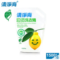 (任選)清淨海 檸檬系列環保洗衣精補充包 1500g(箱購6入組)