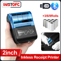 2024 Thermal Printer 58mm Portable Android Small Blue Tooth Wireless Thermal Receipt Printer wireless Receipt Maker Loyverse POS