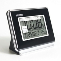日本品牌SEIKO精工黑色電子式鬧鐘 冷光液晶顯示大字座鐘 居家美學 柒彩年代【NV1703】原廠公司貨