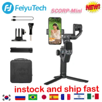 FeiyuTech SCORP-Mini 3-Axis Handheld Smartphone Universal Gimbal Stabilizer for iPhone 14 Pro Max, GoPro, Mirrorless Cameras