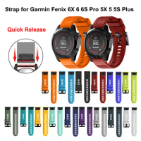 26 22mm Silicone Watchband strap for Garmin Fenix 5X 5 5S Plus Easy Fit Quick Release wirst for Garmin Fenix 7X 7 7s 6X 6 Pro 6s