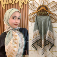 Segi Empat motif bunga dan etnik hijab muslimah terbaru Nyaman Kerudung Muslim