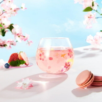 日本進口東洋佐佐木玻璃櫻花杯圓形杯旋轉杯不倒翁杯玻璃杯子