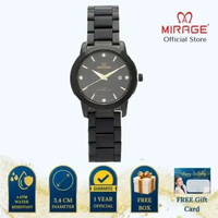 Mirage Jam Tangan Wanita Analog 8894 L Full Black Original Stainless Plat Hitam