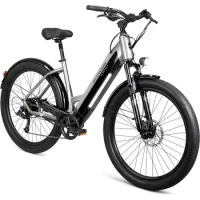 Coston Adult Electric Hybrid Bike,27.5 Inch Wheels, Aluminum Frame, Step-Thru and Step Over Frames, 7-Speed, Ce Step-thru