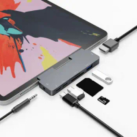 USB C Hub to 4K HDMI-compatible Adapter 60W 3.5mm for iPad Pro Macbook Pro/Air M1 2021 2020 2018 iPad Air 5 4 USB HUB