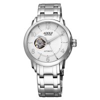 Roven Dino羅梵迪諾ADOLF系列  伴月心時尚機械腕錶-白/43mm