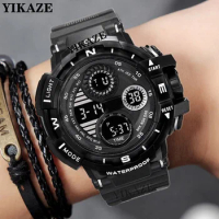 Military Black Digital Watch for Men Chronograph Sports Watches Waterproof Outdoor Clock G Infantry Shock Student Wristwatch
