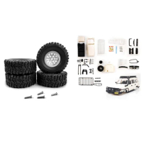 Unassembled Plastic 190Mm Wheelbase Land Cruiser LC80 Body Shell With Metal Wheel Rim Tyre Tires Set Accessories