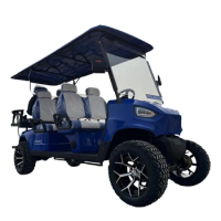 China 48V Lithium Battery 4 Wheel 4 Seater Golf Car 5KW Lifted New Chinese Travel Electric Golf Scooters Solar Panels Golf Cart