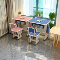 小學生學習兒童家用簡易學校課桌椅培訓班可升降書桌學習桌椅套裝