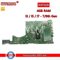X411UA i3/i5/i7- 7/8th Gen CPU 4GB RAM Laptop Motherboard For Asus VivoBook-14 X411UQ X411UN S4200V S4200U Mainboard