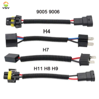 1pcs H7 H4 H11 H8 H9 9005 9006 car headlight Bulb Holder Extension Auto Wire fog light Adapter Socket Connector