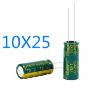 50-100pcs/lot 10V4700UF 4700UF 10V 10X25mm High Frequency Low Resistance Long LIfe Electrolytic Capacitor