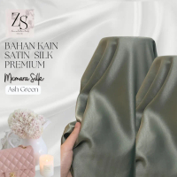 1/2 Meter Satin Kilap Mewah Mxmara silk Lux Bahan Bridesmaids - Ash Green kain maxmara