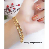Gelang Tangan Rantai Titanium Gelang Wanita Dewasa Gelang Emas Imitasi Anti Luntur Anti Karat Bracel