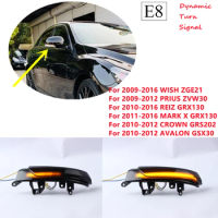 2X LED Dynamic Turn Signal Blinker Sequential Rearview Side Mirror Indicato Lamp For Toyota WISH/PRIUS/REIZ/MARK X/CROWN/AVALON