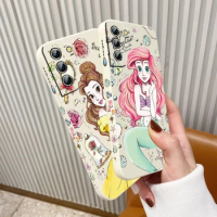 Disney beautiful princess Phone Case For Samsung Galaxy S22 S21 S20 Pro FE S10 Note 20 10 Plus Ultra Liquid Left Rope Cover