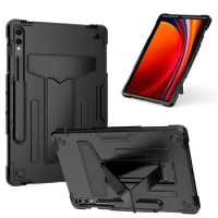 T Shape Business Kickstand Case For Samsung Galaxy Tab S9/S9FE Plus 12.4inch 2023 Heavy Duty Protection Shockproof Tablet Cover