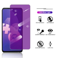OPPO F11 Pro F9 F7 F15 F17 F19 Pro + 5G, kaca terbaja anti-cahaya, biru, ungu, 9H