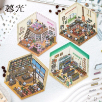 3D Scenery Stickers Twilight 3D Miniature House DIY Stickers 3D Miniature Visual 3D House Children's