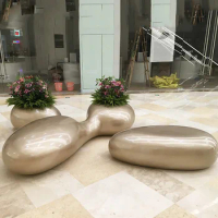 Fiberglass goose soft stone modeling leisure chairs succulent flowers shopping mall decoration manufacturers customized